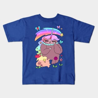 Rainbow Unicorn Sloth Kids T-Shirt